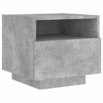 vidaXL Noptieră cu lumini LED, gri beton, 40x39x37 cm vidaXL Noptieră cu lumini LED, gri beton, 40x39x37 cm