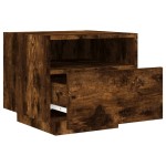 vidaXL Noptiere cu lumini LED, stejar fumuriu, 40x39x37 cm