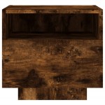 vidaXL Noptiere cu lumini LED, stejar fumuriu, 40x39x37 cm