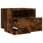 vidaXL Noptiere cu lumini LED, 2 buc., stejar fumuriu, 40x39x37 cm