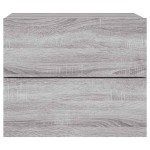 vidaXL Noptieră montată pe perete cu lumini LED, sonoma gri