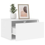 vidaXL Noptieră montată pe perete cu lumini LED, alb