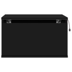 vidaXL Noptieră montată pe perete cu lumini LED, negru