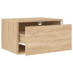 vidaXL Noptieră montată pe perete cu lumini LED, stejar sonoma