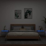 vidaXL Noptiere montate pe perete cu lumini LED, 2 buc., gri beton vidaXL Noptiere montate pe perete cu lumini LED, 2 buc., gri beton