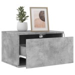 vidaXL Noptiere montate pe perete cu lumini LED, 2 buc., gri beton vidaXL Noptiere montate pe perete cu lumini LED, 2 buc., gri beton