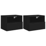 vidaXL Comode TV de perete, 2 buc., negru, 40x30x30 cm, lemn prelucrat