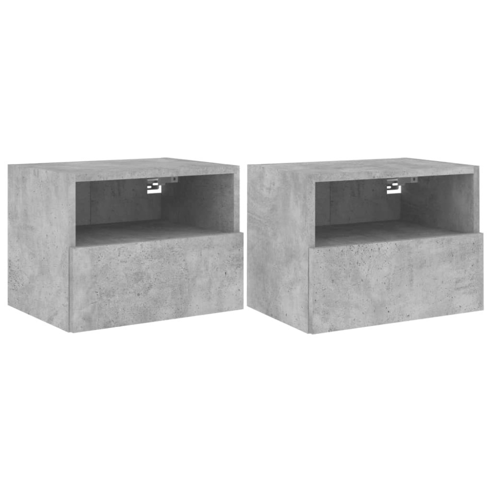 vidaXL Comode TV de perete, 2 buc., gri beton, 40x30x30 cm, lemn