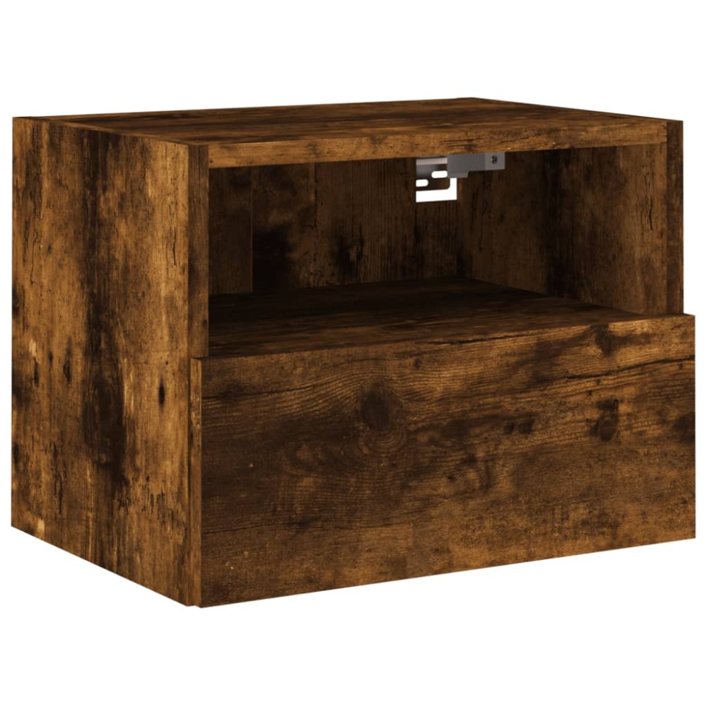 vidaXL Comodă TV de perete stejar fumuriu 40x30x30 cm lemn prelucrat