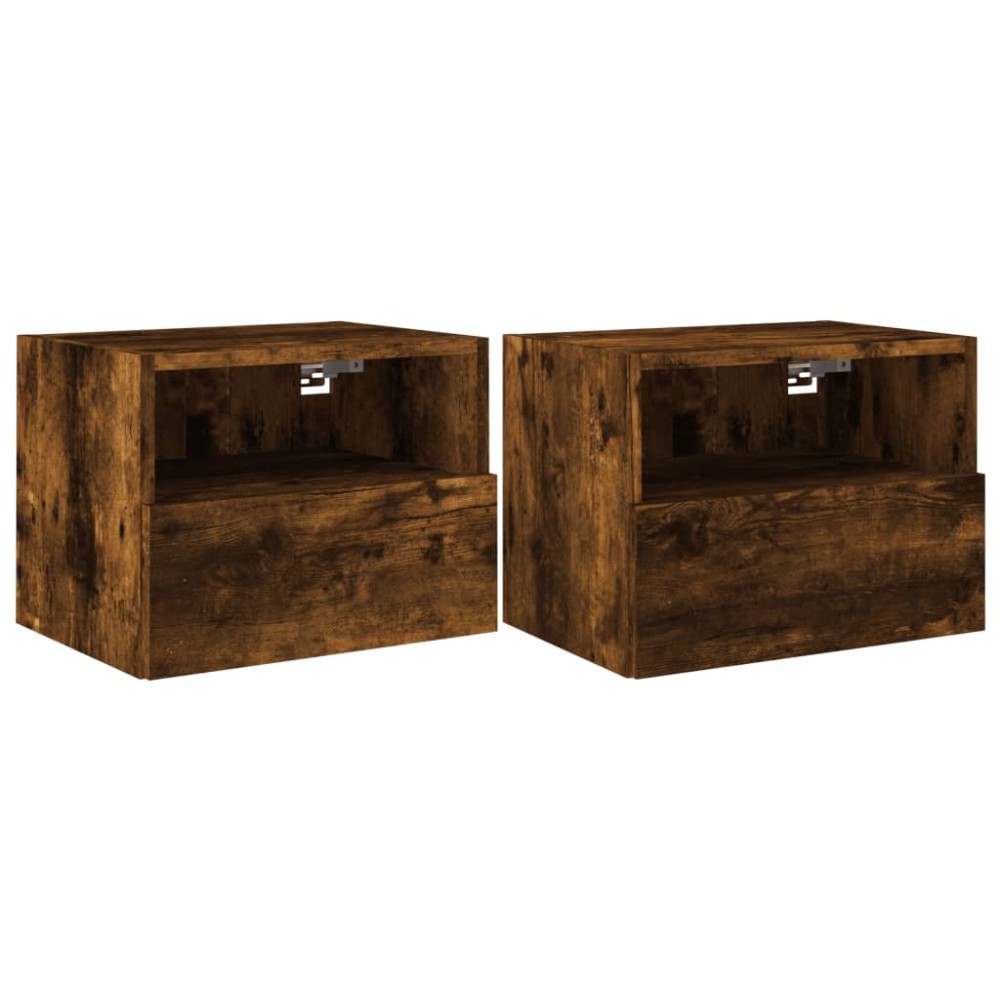 vidaXL Comodă TV de perete stejar fumuriu 40x30x30 cm lemn prelucrat