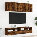 vidaXL Comodă TV de perete stejar fumuriu 40x30x30 cm lemn prelucrat vidaXL Comodă TV de perete stejar fumuriu 40x30x30 cm lemn prelucrat