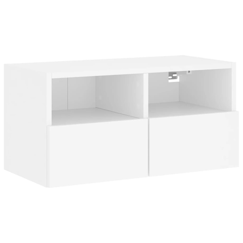 vidaXL Comodă TV de perete, alb, 60x30x30 cm, lemn prelucrat