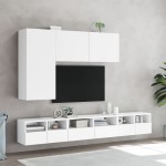 vidaXL Comodă TV de perete, alb, 60x30x30 cm, lemn prelucrat