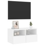 vidaXL Comodă TV de perete, alb, 60x30x30 cm, lemn prelucrat