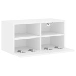 vidaXL Comodă TV de perete, alb, 60x30x30 cm, lemn prelucrat