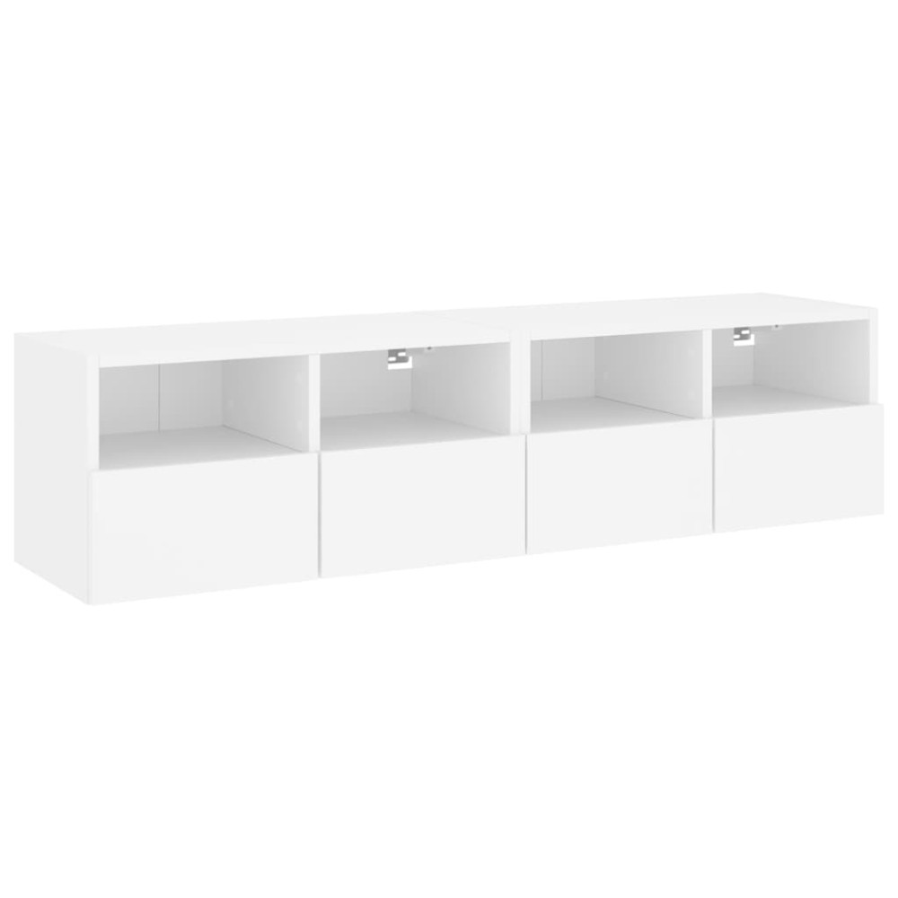 vidaXL Dulap TV de perete, 2 buc, alb, 60x30x30 cm, lemn prelucrat