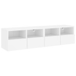 vidaXL Dulap TV de perete, 2 buc, alb, 60x30x30 cm, lemn prelucrat