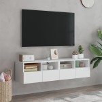 vidaXL Dulap TV de perete, 2 buc, alb, 60x30x30 cm, lemn prelucrat