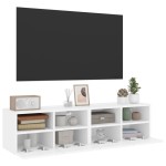 vidaXL Dulap TV de perete, 2 buc, alb, 60x30x30 cm, lemn prelucrat
