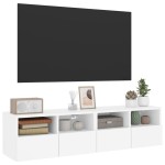 vidaXL Dulap TV de perete, 2 buc, alb, 60x30x30 cm, lemn prelucrat