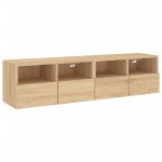 vidaXL Comode TV de perete, 2 buc., stejar sonoma, 60x30x30 cm, lemn