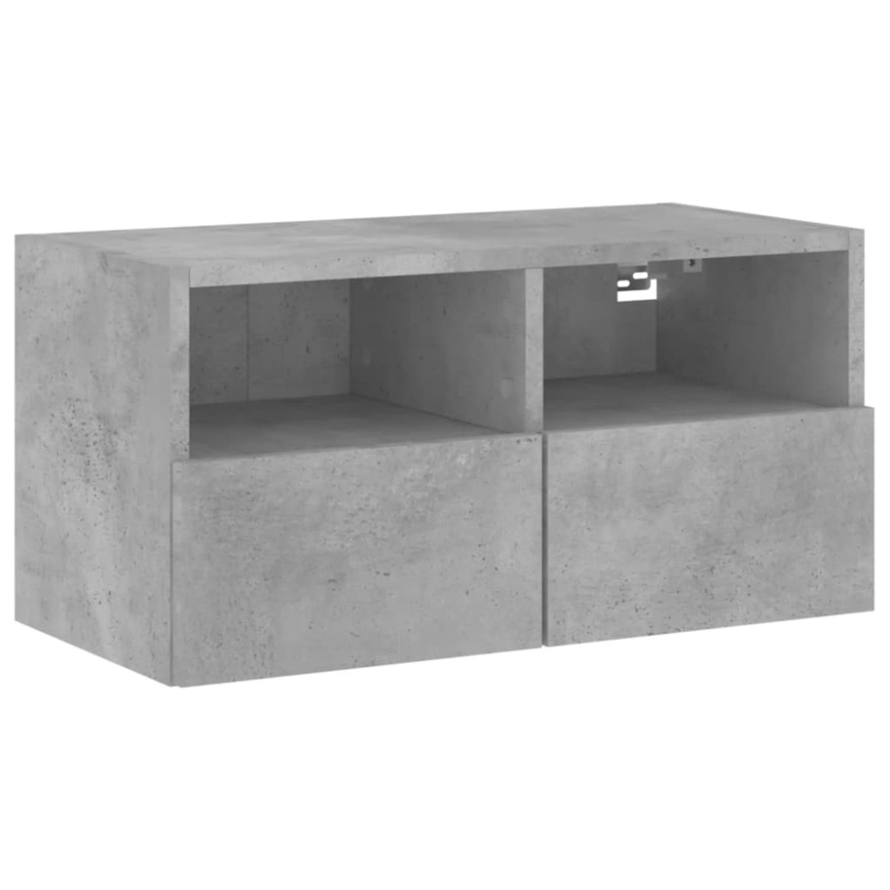 vidaXL Comodă TV de perete, gri beton, 60x30x30 cm, lemn prelucrat