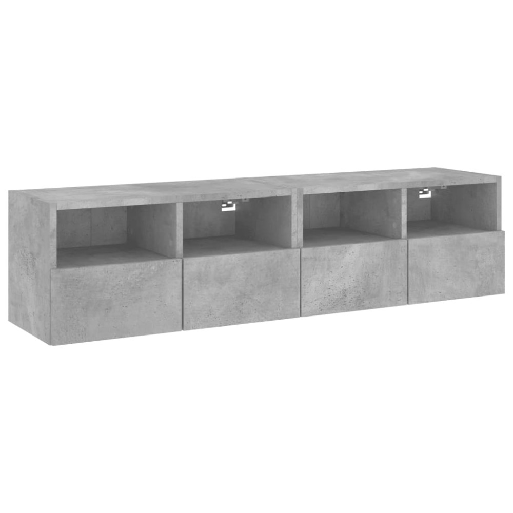 vidaXL Comode TV de perete, 2 buc., gri beton, 60x30x30 cm, lemn