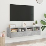 vidaXL Comode TV de perete, 2 buc., gri beton, 60x30x30 cm, lemn