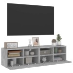 vidaXL Comode TV de perete, 2 buc., gri beton, 60x30x30 cm, lemn