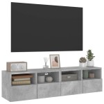 vidaXL Comode TV de perete, 2 buc., gri beton, 60x30x30 cm, lemn