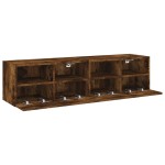 vidaXL Comodă TV de perete, 2 buc., stejar fumuriu, 60x30x30 cm, lemn vidaXL Comodă TV de perete, 2 buc., stejar fumuriu, 60x30x30 cm, lemn