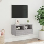 vidaXL Comodă TV de perete, gri sonoma, 60x30x30 cm, lemn prelucrat vidaXL Comodă TV de perete, gri sonoma, 60x30x30 cm, lemn prelucrat