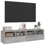 vidaXL Comode TV de perete, 2 buc., gri sonoma, 60x30x30 cm, lemn