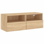 vidaXL Comode TV de perete, stejar sonoma, 80x30x30 cm, lemn prelucrat