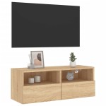 vidaXL Comode TV de perete, stejar sonoma, 80x30x30 cm, lemn prelucrat