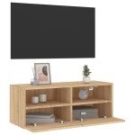 vidaXL Comode TV de perete, stejar sonoma, 80x30x30 cm, lemn prelucrat