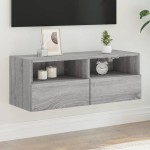 vidaXL Comodă TV de perete, gri sonoma, 80x30x30 cm, lemn prelucrat vidaXL Comodă TV de perete, gri sonoma, 80x30x30 cm, lemn prelucrat