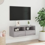 vidaXL Comodă TV de perete, gri sonoma, 80x30x30 cm, lemn prelucrat vidaXL Comodă TV de perete, gri sonoma, 80x30x30 cm, lemn prelucrat
