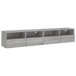 vidaXL Comode TV de perete, 2 buc., gri sonoma, 80x30x30 cm, lemn