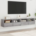 vidaXL Comode TV de perete, 2 buc., gri sonoma, 80x30x30 cm, lemn