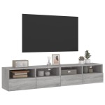 vidaXL Comode TV de perete, 2 buc., gri sonoma, 80x30x30 cm, lemn