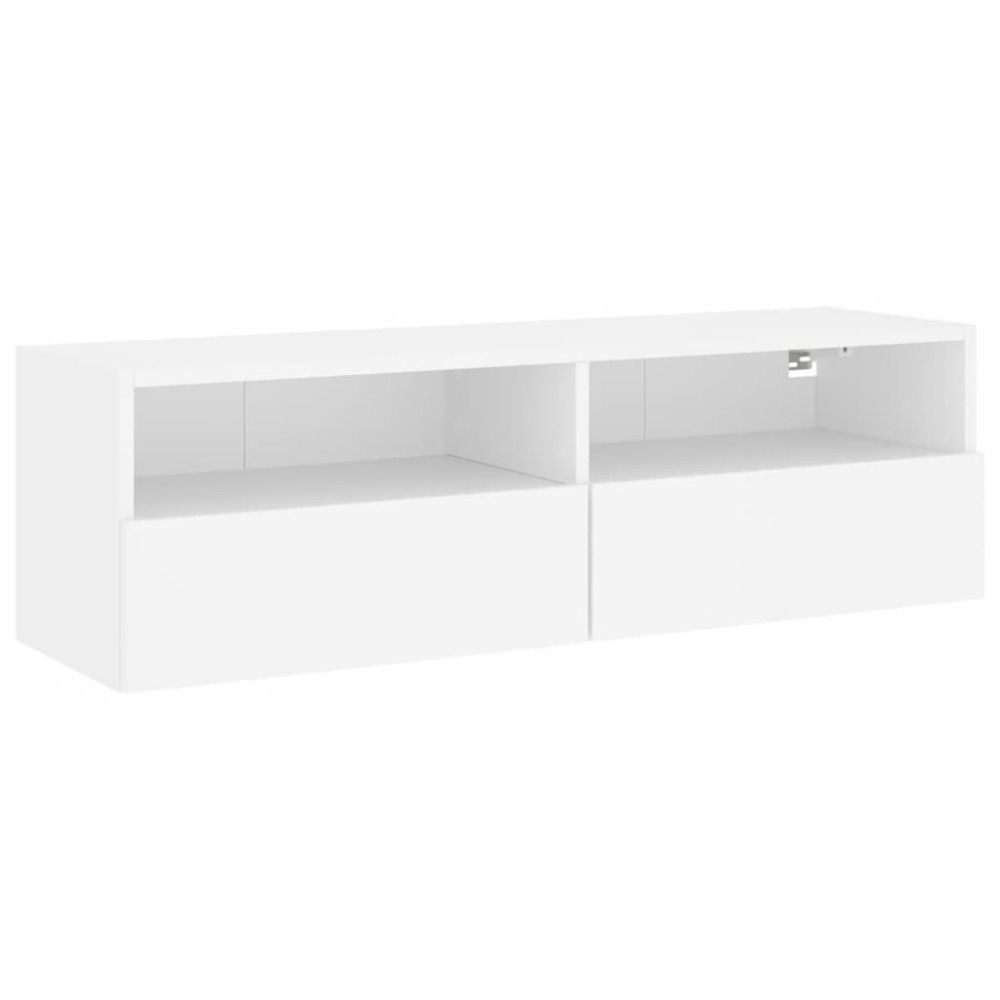 vidaXL Comodă TV de perete, alb, 100x30x30 cm, lemn prelucrat