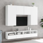 vidaXL Comodă TV de perete, alb, 100x30x30 cm, lemn prelucrat