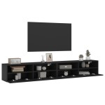 vidaXL Dulapuri TV de perete 2 buc. negru 100x30x30 cm lemn compozit