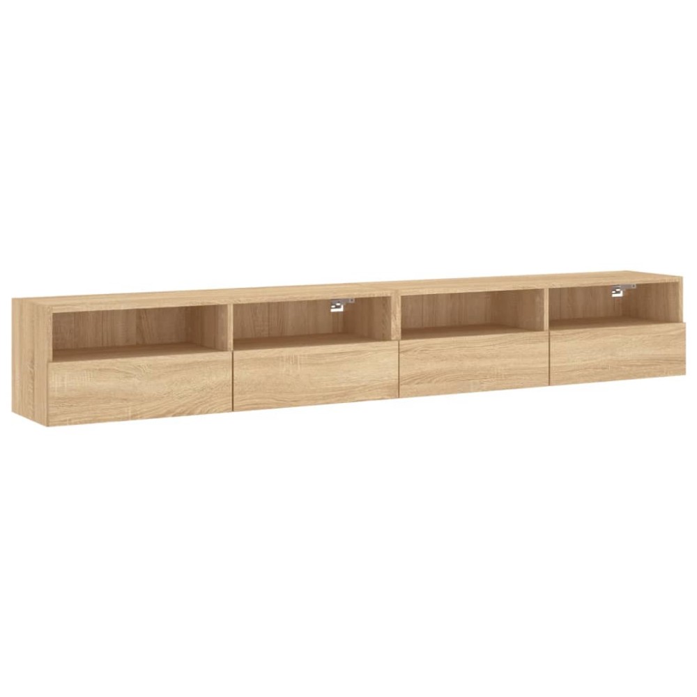 vidaXL Dulapuri TV de perete 2 buc. stejar sonoma 100x30x30 cm lemn