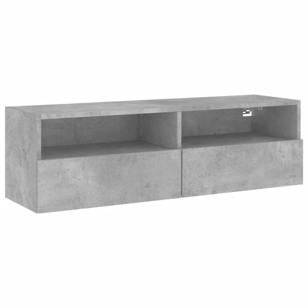 vidaXL Comodă TV de perete, gri beton, 100x30x30 cm, lemn prelucrat