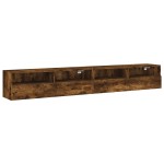 vidaXL Dulapuri TV de perete 2 buc. stejar fumuriu 100x30x30 cm lemn