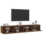 vidaXL Dulapuri TV de perete 2 buc. stejar fumuriu 100x30x30 cm lemn