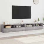 vidaXL Dulapuri TV de perete 2 buc. gri sonoma 100x30x30 cm lemn