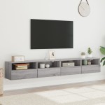 vidaXL Dulapuri TV de perete 2 buc. gri sonoma 100x30x30 cm lemn